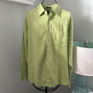 Men’s Cezani 100% Washable Linen Shirt Sz L